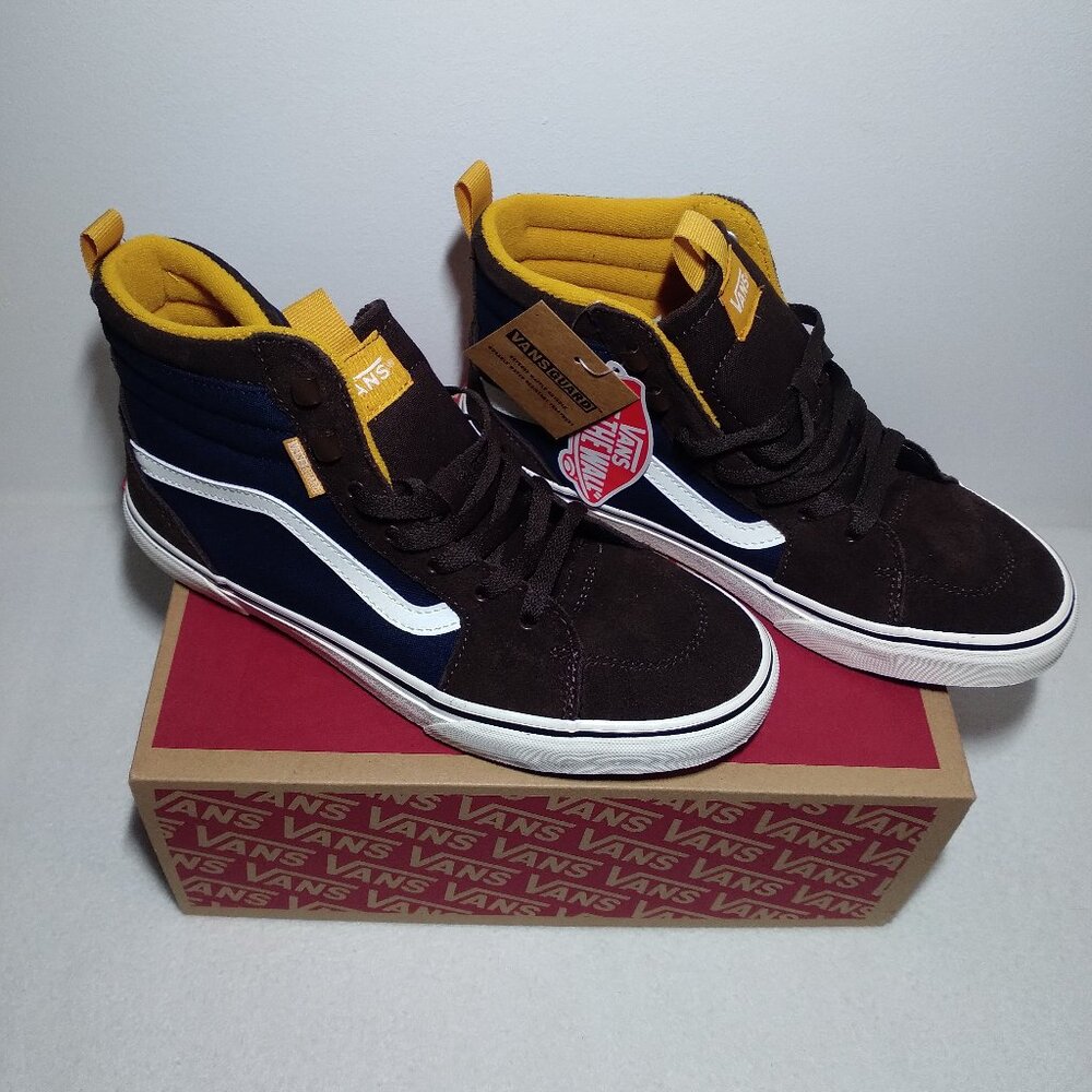 VANS Filmore Hi Van Size Youth 7.0 Suede Gray Marshmallow VN0A5HZE0BP NEW Box